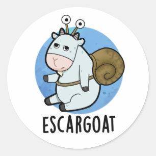 Pegatina Redonda Escar-goat Funny Caracol Francés
