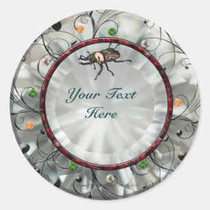 Pegatina Redonda Escarabajo de Rainbow Stag