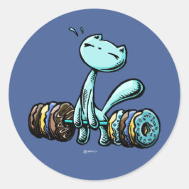 Pegatina Redonda Escarabajos: Debilidad de los buñuelos (azul)