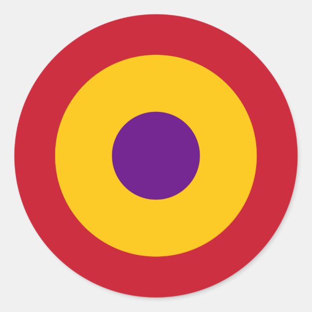 Pegatina Redonda Escarapela de la República Española (Anverso)