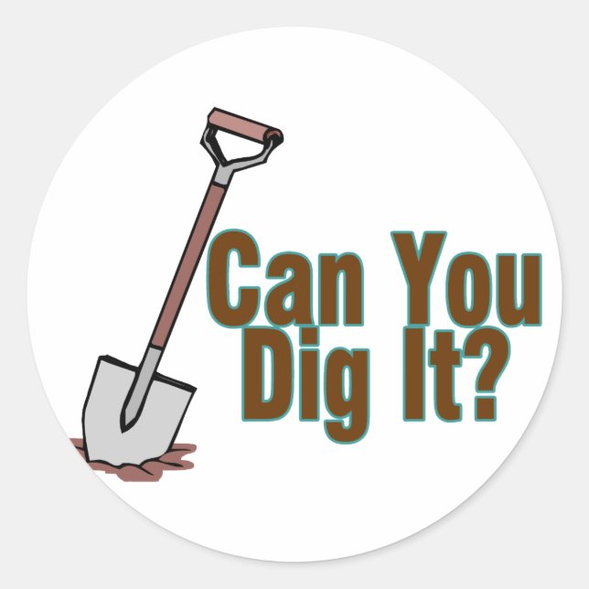 Pegatina Redonda Escarbar (Anverso)