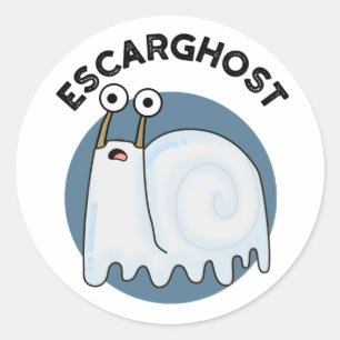 Pegatina Redonda Escarghost Funny Ghost Snail Pun