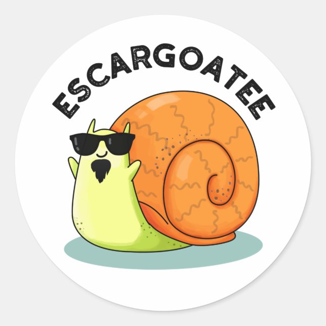 Pegatina Redonda Escargoatee Funny Snail Escargot Pun (Anverso)