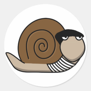 Pegatina Redonda Escargot - Caracol francés