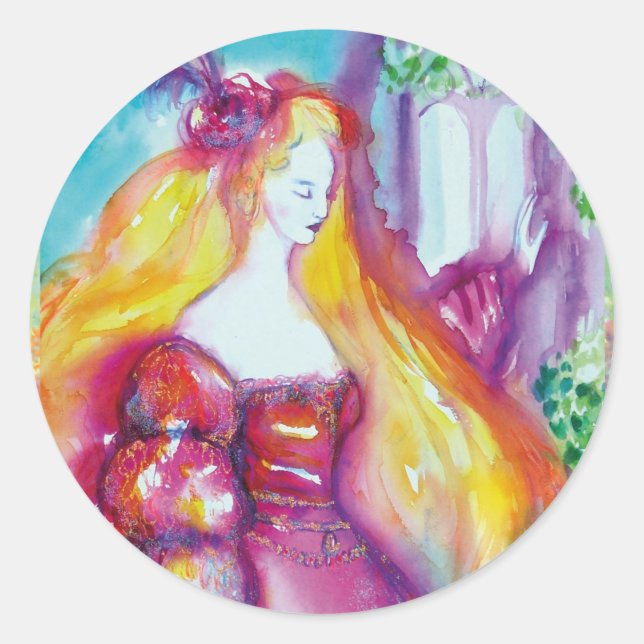 PEGATINA REDONDA ESCENA DEL BALCÓN DE ROMEO Y JULIETA (Anverso)