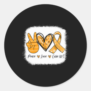 Pegatina Redonda Esclerosis Concienciación Paz Cura Amor Sra Warrio