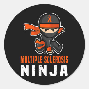 Pegatina Redonda Esclerosis Múltiple Conciencia Ninja Difícil Naran