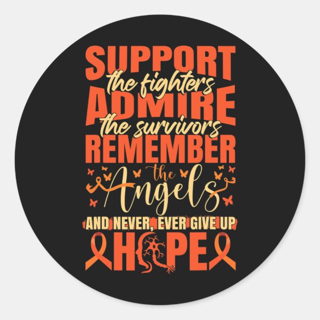 Pegatina Redonda Esclerosis múltiple Ms (Anverso)