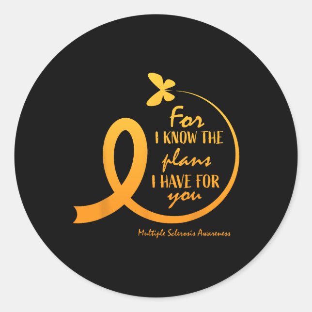 Pegatina Redonda Esclerosis múltiple Mujeres Madre Biblia Cristiana (Anverso)