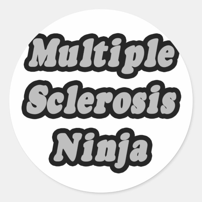 Pegatina Redonda Esclerosis múltiple Ninja (Anverso)
