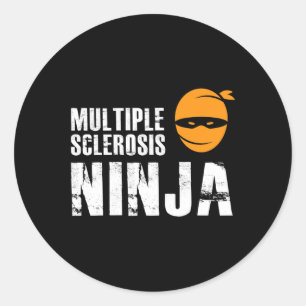 Pegatina Redonda Esclerosis Ninja - La Sra. Support Awareness Fight