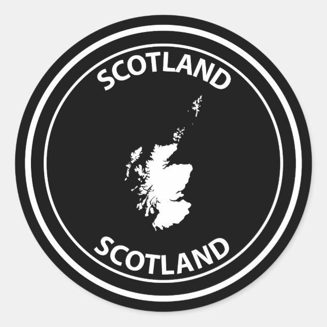 Pegatina Redonda Escocia (Anverso)
