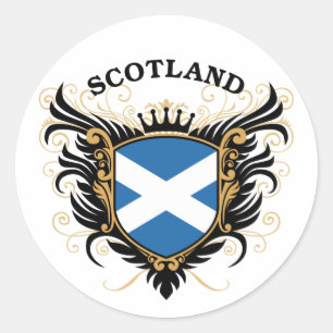 Pegatina Redonda Escocia