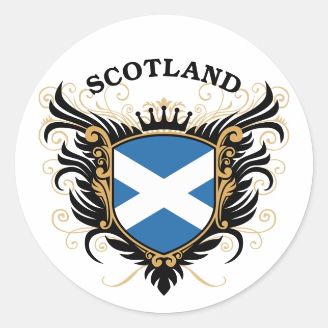 Pegatina Redonda Escocia (Anverso)