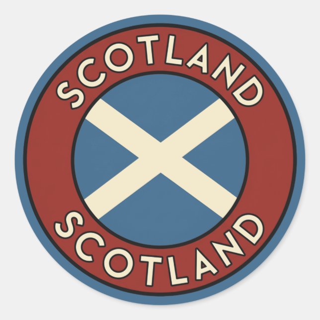 Pegatina Redonda Escocia (Anverso)