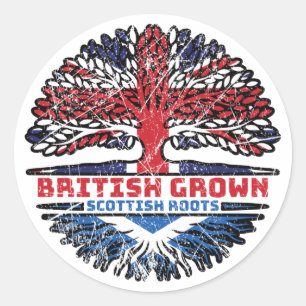 Pegatina Redonda Escocia Escocia Reino Unido Árbol británico