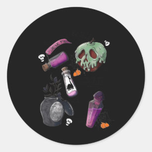 Pegatina Redonda Escoja su bebida envenenada me potion Halloween