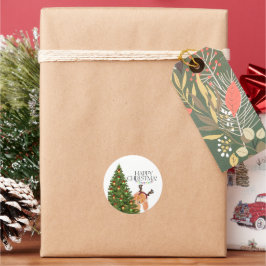 Pegatina Redonda Esconder Navidades de perros