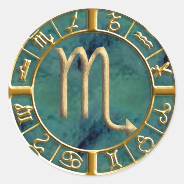 Pegatina Redonda Escorpio (Anverso)