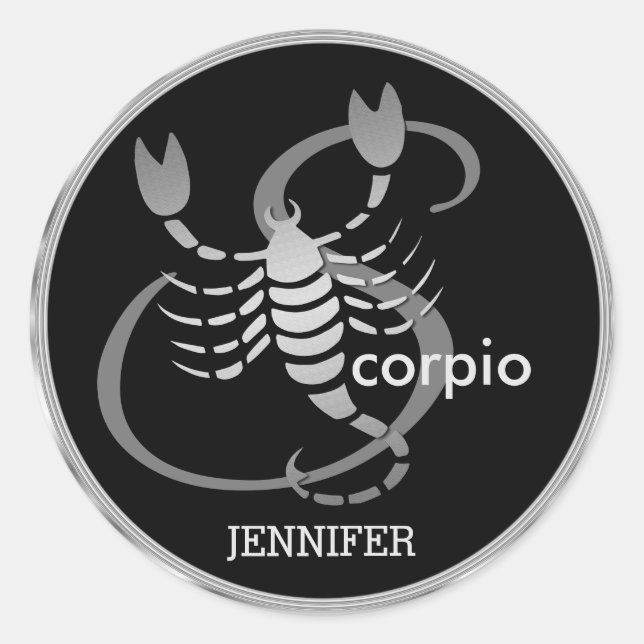 Pegatina Redonda ♏ Escorpio - Rótulo zodiaco (Anverso)