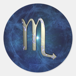 Pegatina Redonda Escorpión