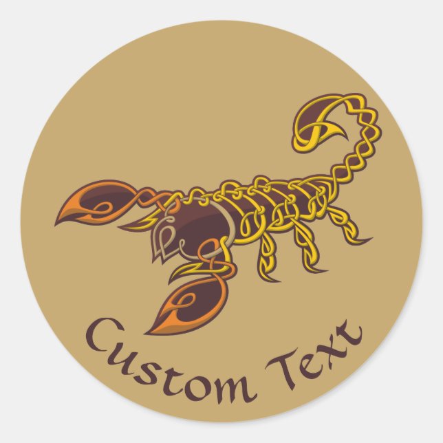 Pegatina Redonda Escorpión de nudo celta (Anverso)