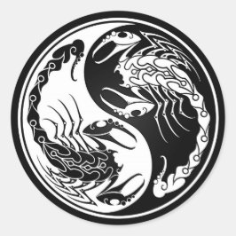 Pegatina Redonda Escorpiones de Yang Yin blanco y negro