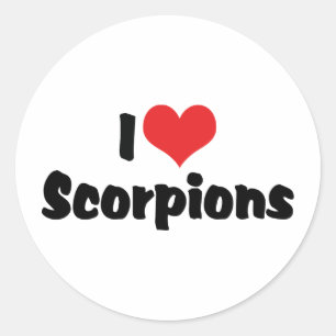 Pegatina Redonda Escorpiones del Corazón que Amo