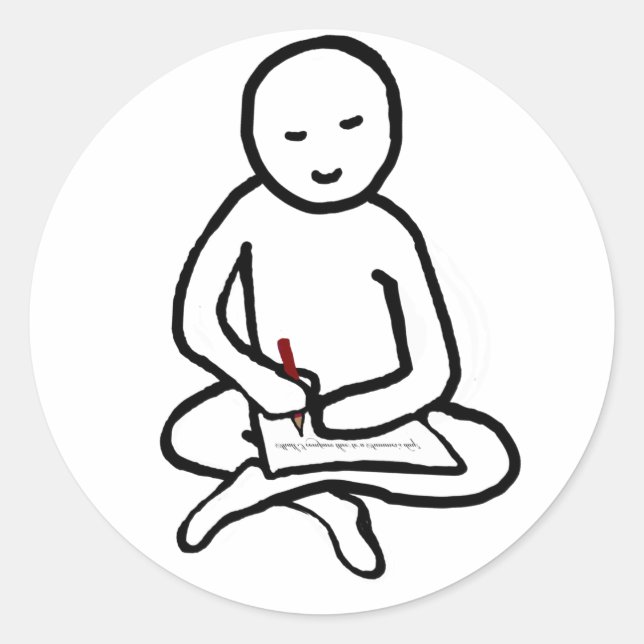 Pegatina Redonda escribir (Anverso)