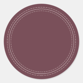 Pegatina Redonda Escribir en Burdeos Casero Rústico Simple