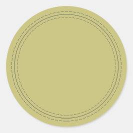 Pegatina Redonda Escribir en verde oliva casero rústico simple