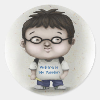 Pegatina Redonda Escribir es mi pasión