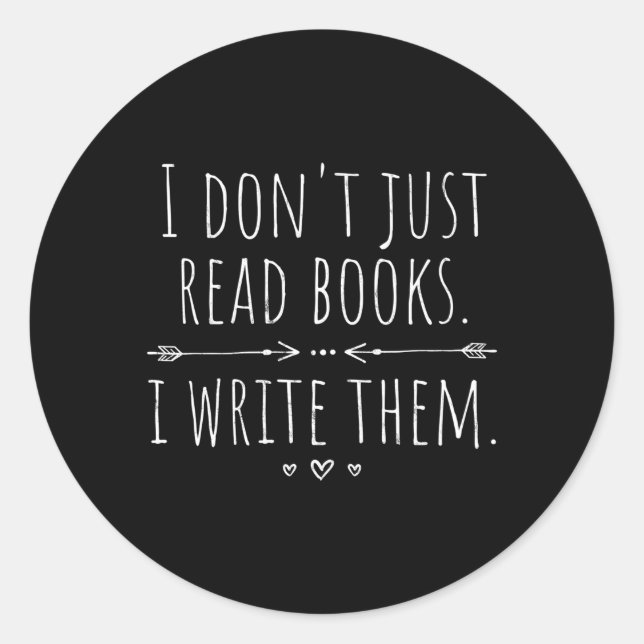 Pegatina Redonda Escribo Autor De Libros (Anverso)