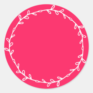 Pegatina Redonda Escrito Rústico Casero De Jam Canning Diva Rosa