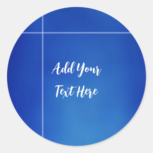 Pegatina Redonda Escritura a mano profesional añadir texto azul mod (Anverso)