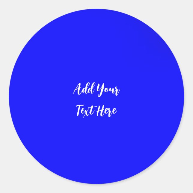 Pegatina Redonda Escritura a mano profesional añadir texto azul mod (Anverso)