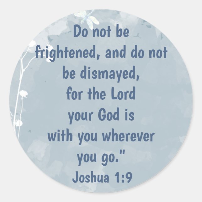 Pegatina Redonda Escritura, Inspiradora, cita libélula (Anverso)