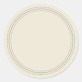 Pegatina Redonda Escritura Rusa Casera Simple Antiguo Blanco