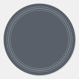 Pegatina Redonda Escritura Rustica Casera Simple Oscura Azul Oscuro