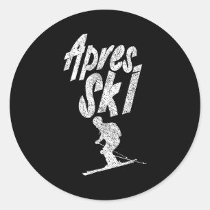 Pegatina Redonda escuadra de fiesta Apres ski tripulación esquí cer