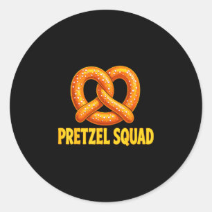 Pegatina Redonda escuadrón de amantes de pretzel retorcido