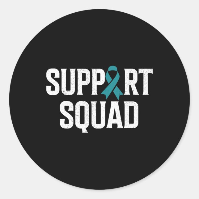 Pegatina Redonda Escuadrón de Apoyo a los Guerreros de Enfermedades (Anverso)