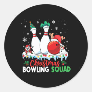 Pegatina Redonda Escuadrón de boliche de navidades Dabbing Santa Fu