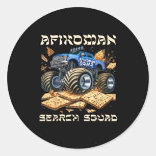 Pegatina Redonda escuadrón de búsqueda Afikoman pascua matzah monst