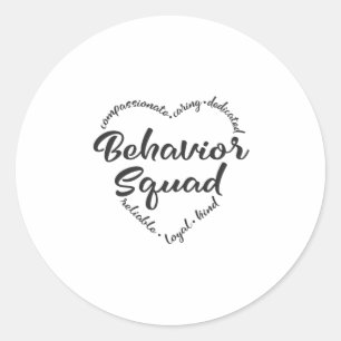Pegatina Redonda Escuadrón de comportamiento, comportamiento, bcba