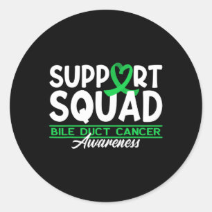 Pegatina Redonda Escuadrón de Concienciación Cholangiocarcinoma Bil