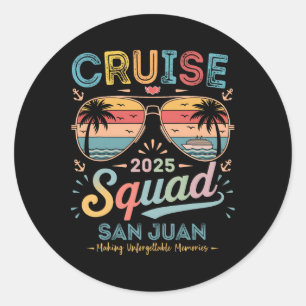 Pegatina Redonda Escuadrón de Crucero 2025 San Juan Grupo Familiar