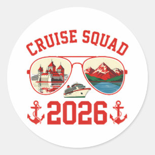 Pegatina Redonda Escuadrón de Crucero Suiza Viaje de Vacaciones 202