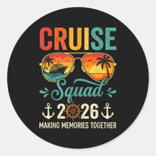 Pegatina Redonda escuadrón de crucero vacaciones de verano 2026 fam