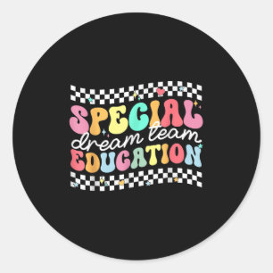 Pegatina Redonda Escuadrón de Educación Especial Equipo de Sueño Sp